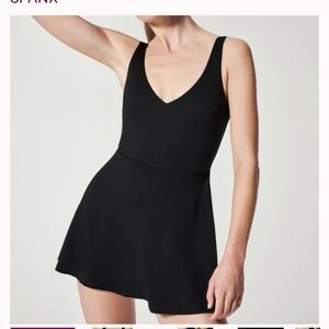 SPANX Piqué Shaping Swim Dress Black XL One-Piece  Swimsuit NWT